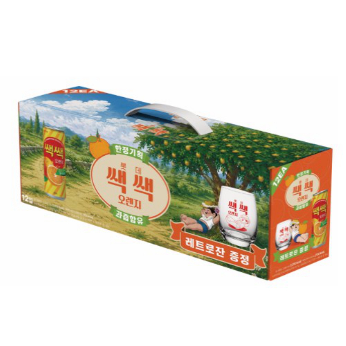 롯데칠성음료 쌕쌕오렌지 레트로잔 (240ML*12입)