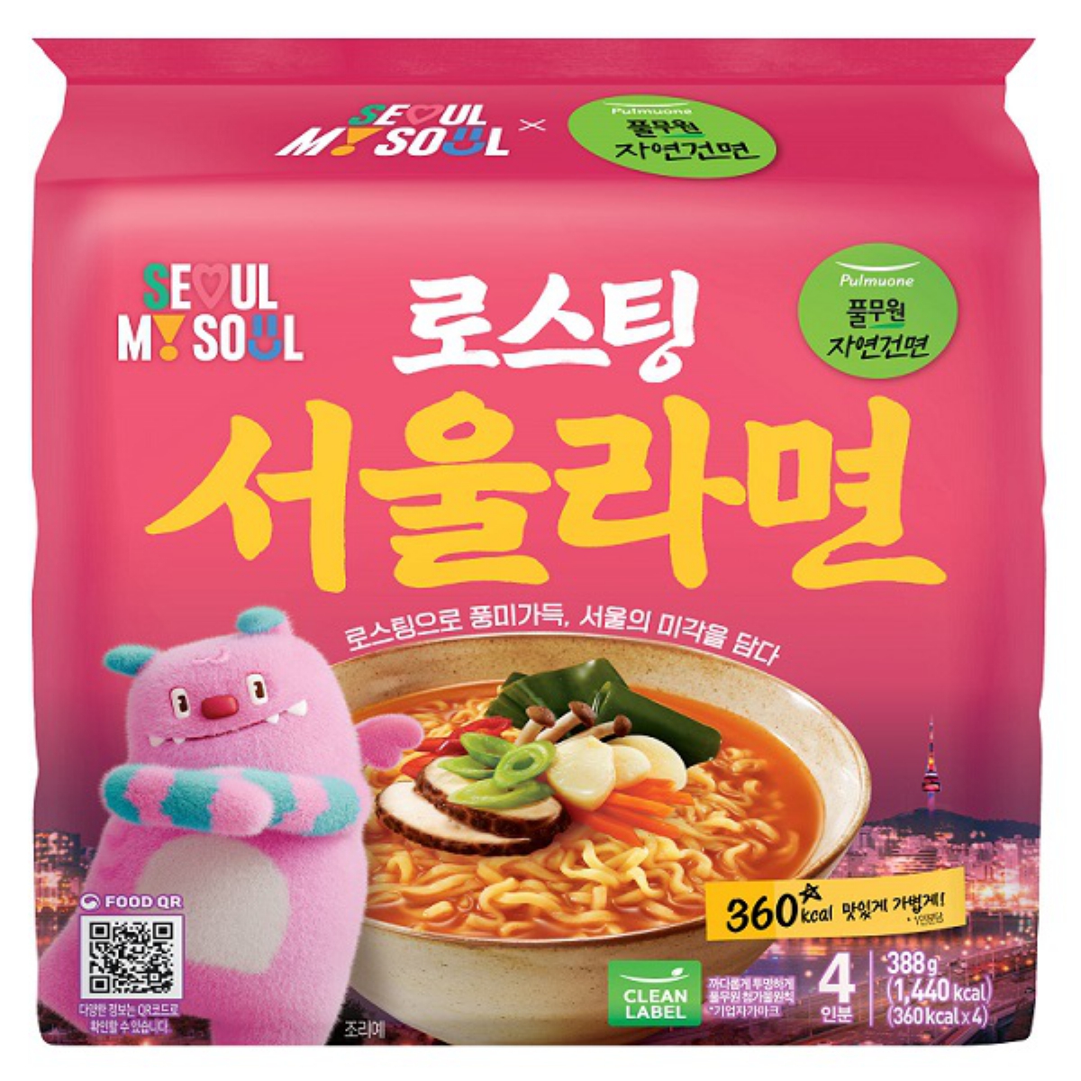 풀무원 자연건면 로스팅 서울라면 (97G*4)