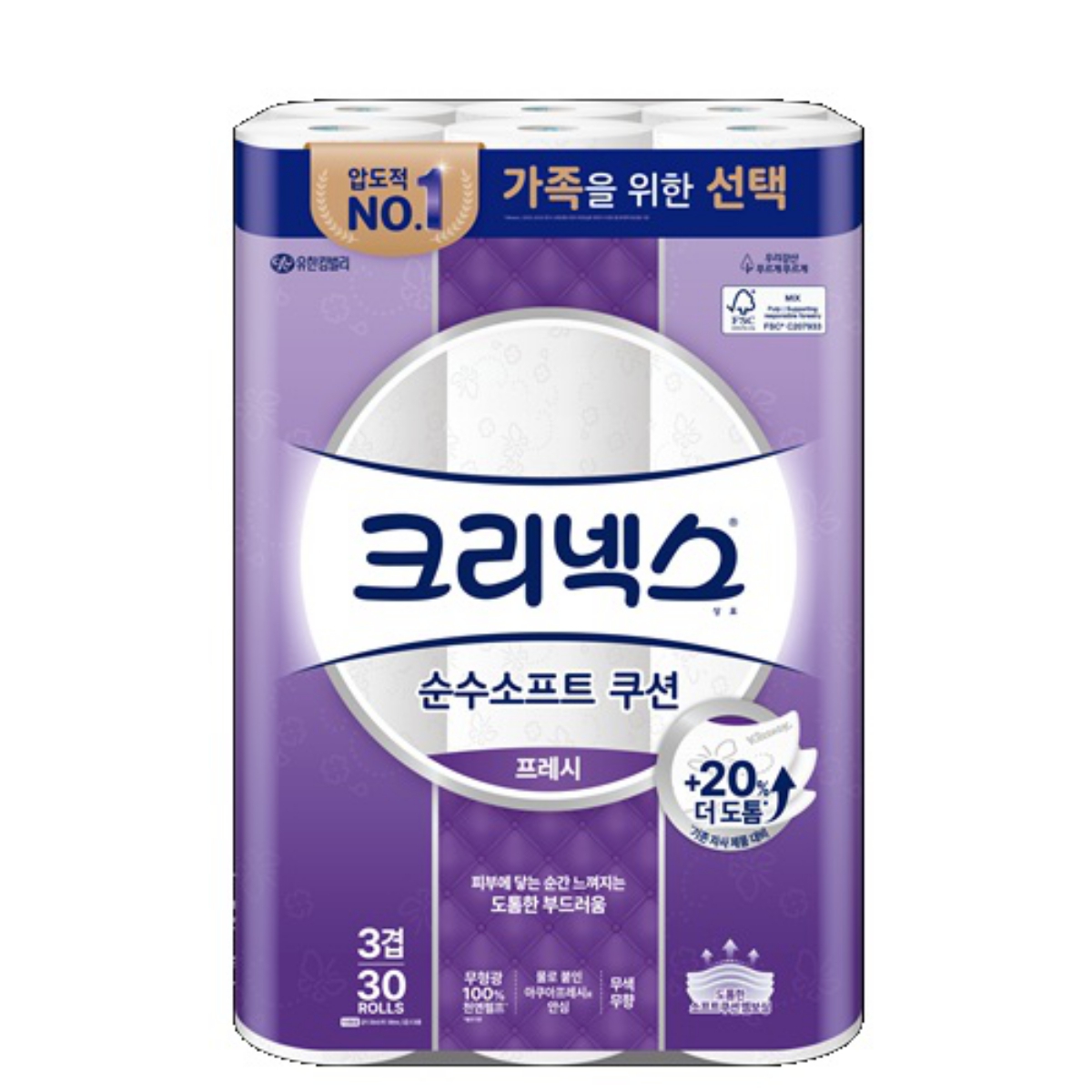 크리넥스 순수소프트 쿠션 프레시 (30M*30롤)