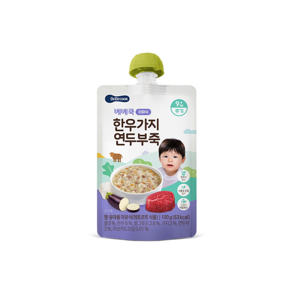 베베쿡 이유식 한우가지 연두부죽 (후기) (100G)